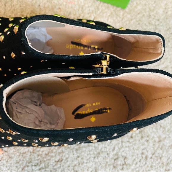 Kate Spade Genuine Suede Leather Starr Studded Ankle Booties Size 9.5 - Picture 14 of 15